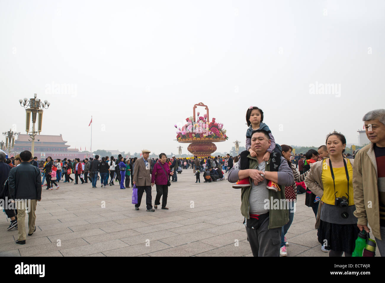 Platz des himmlischen Friedens während Feiertag, Peking, China Stockfoto