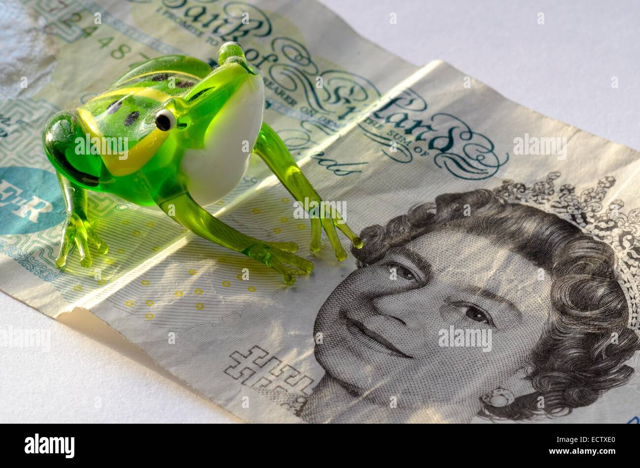 Britische Pfund-Münzen Geld Stockfoto