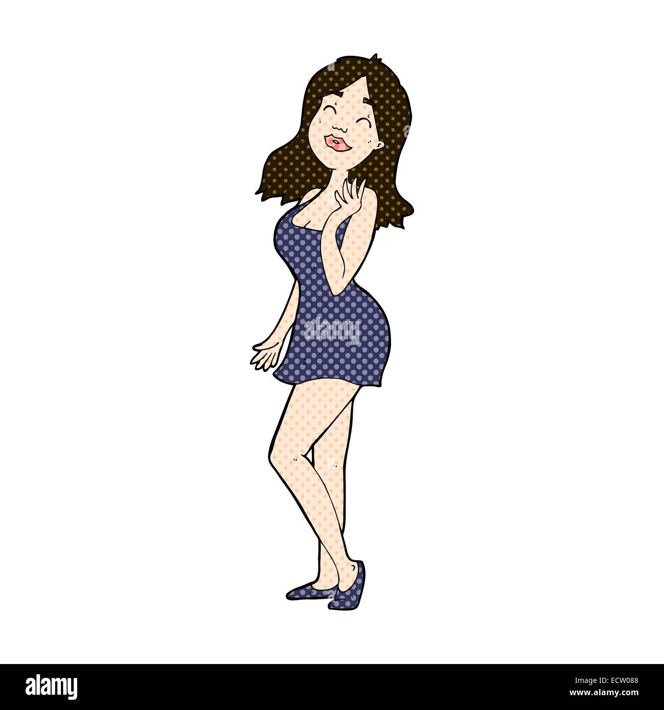Retro Comic Buch Style Cartoon hübsche Frau im Cocktail-Kleid  Stock-Vektorgrafik - Alamy