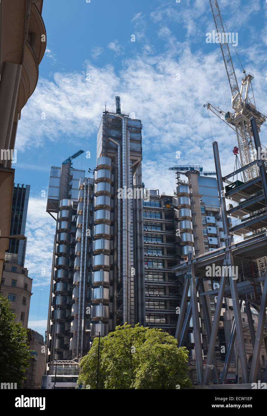 Blick auf Lloyds Building, London, UK Stockfoto