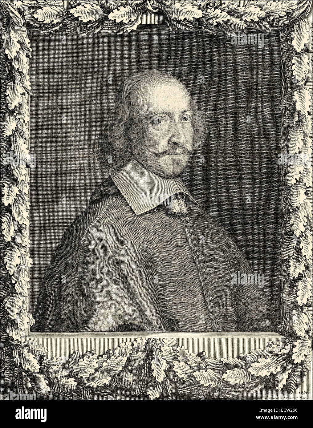 Porträt von Jules Mazarin oder Giulio Mazarini, 1602-1661, ein französischer Diplomat und Kardinal italienischer Abstammung, amtierende minister Stockfoto
