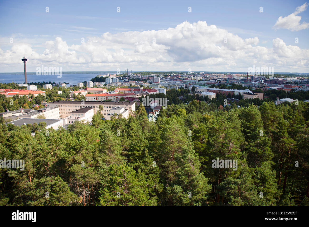 Panoramablick aus der Beobachtung Turm, Tampere, Finnland, Europa Stockfoto