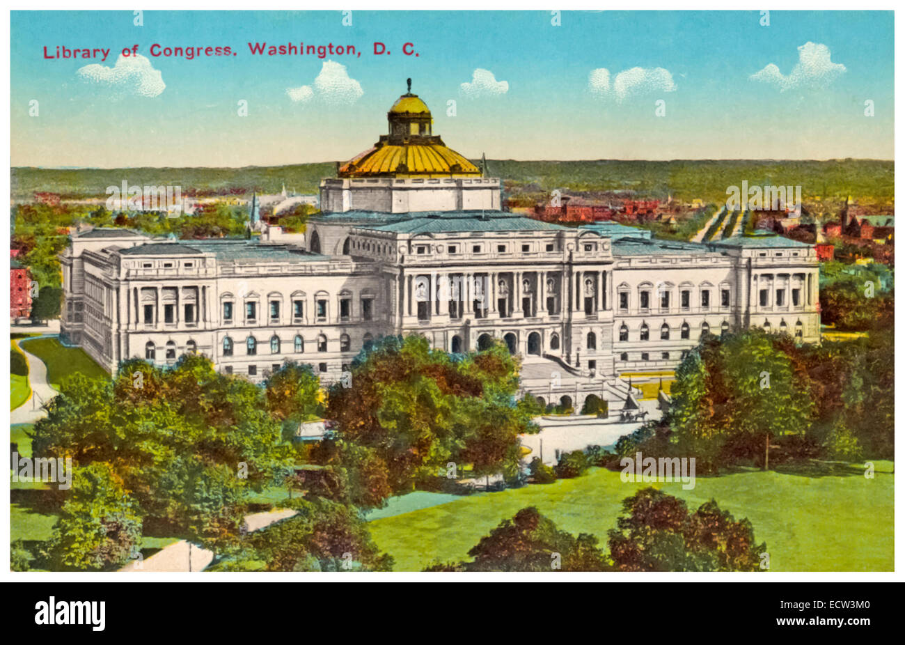 Routinier farbige Foto der Library of Congress Washington Postkarte, Stockfoto
