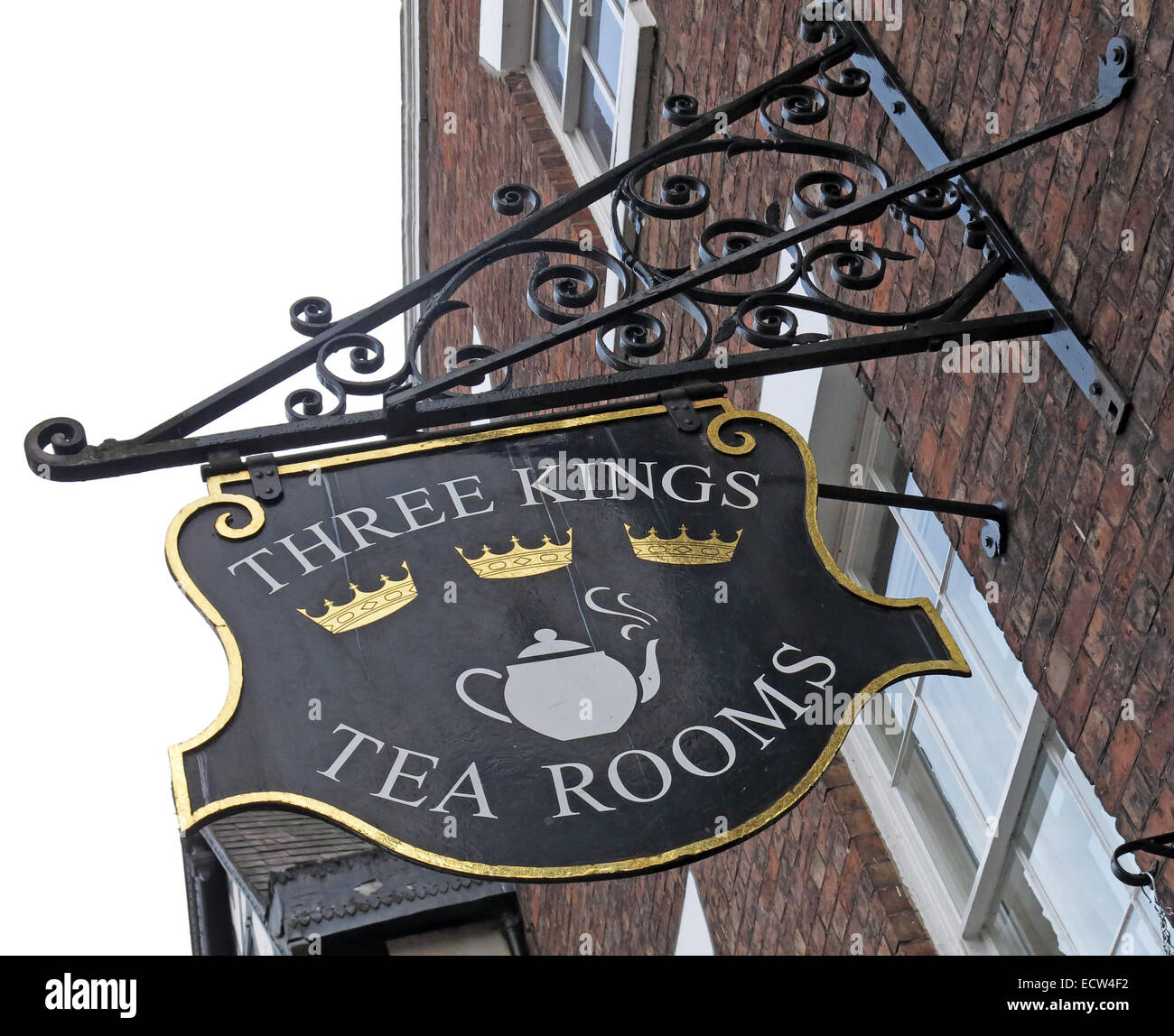 The Three Kings Tea Rooms, Chester City, Cheshire, England, Großbritannien Stockfoto