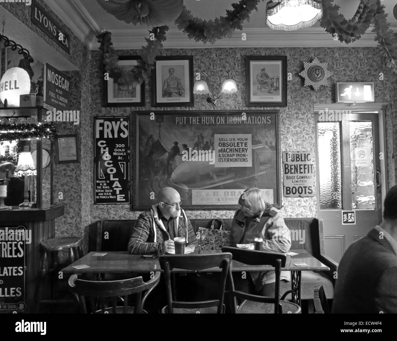 S/w The Albion Inn, klassische englische Pub in Chester, England, UK Stockfoto