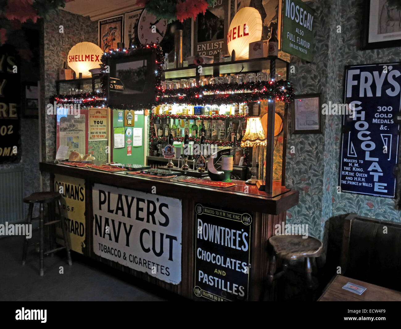 Mike Mercers Albion Inn, ein klassischer englischer Pub im Zentrum von Chester, England, Großbritannien, CH1 - Barbereich Stockfoto