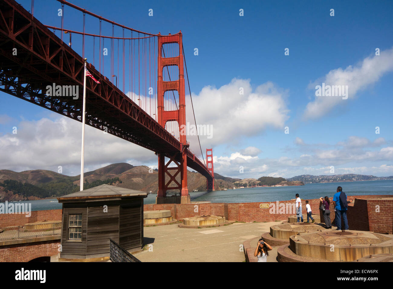 Fort Point unter der Golden Gate Bridge in San Francisco CA Stockfoto