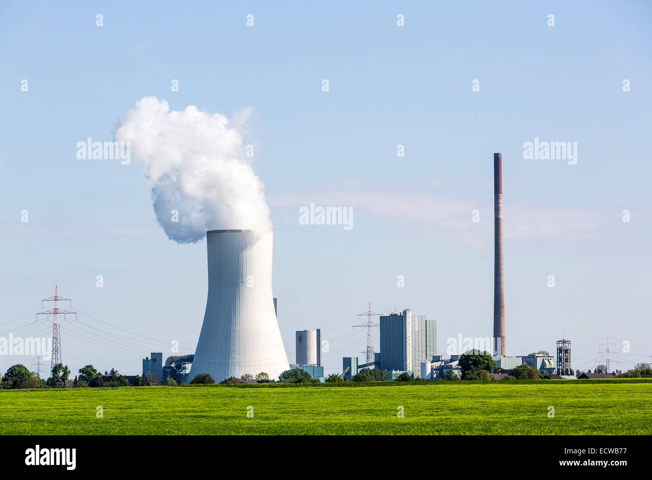 STEAG Kohlekraftwerk Walsum auf dem Rhein bei Duisburg, riesigen Turm Kühlblock 10, Stockfoto