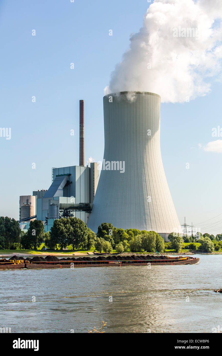 STEAG Kohlekraftwerk Walsum auf dem Rhein bei Duisburg, riesigen Turm Kühlblock 10, Stockfoto