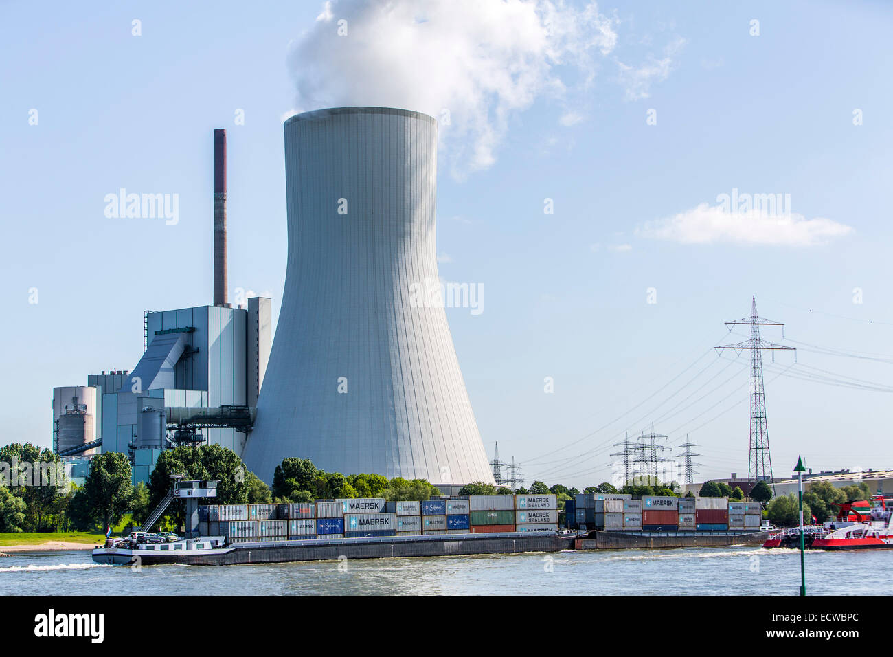 STEAG Kohlekraftwerk Walsum auf dem Rhein bei Duisburg, riesigen Turm Kühlblock 10, Stockfoto