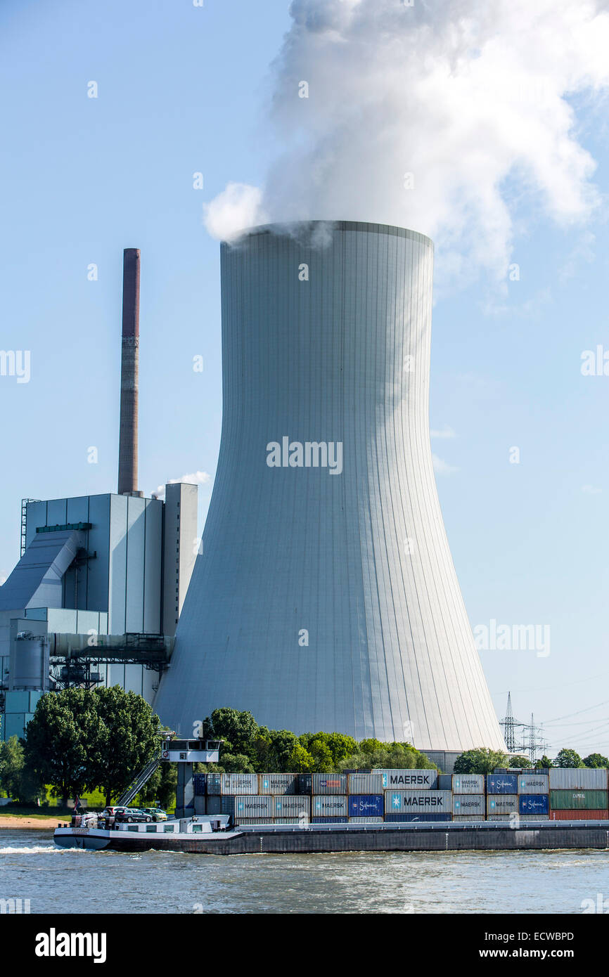 STEAG Kohlekraftwerk Walsum auf dem Rhein bei Duisburg, riesigen Turm Kühlblock 10, Stockfoto