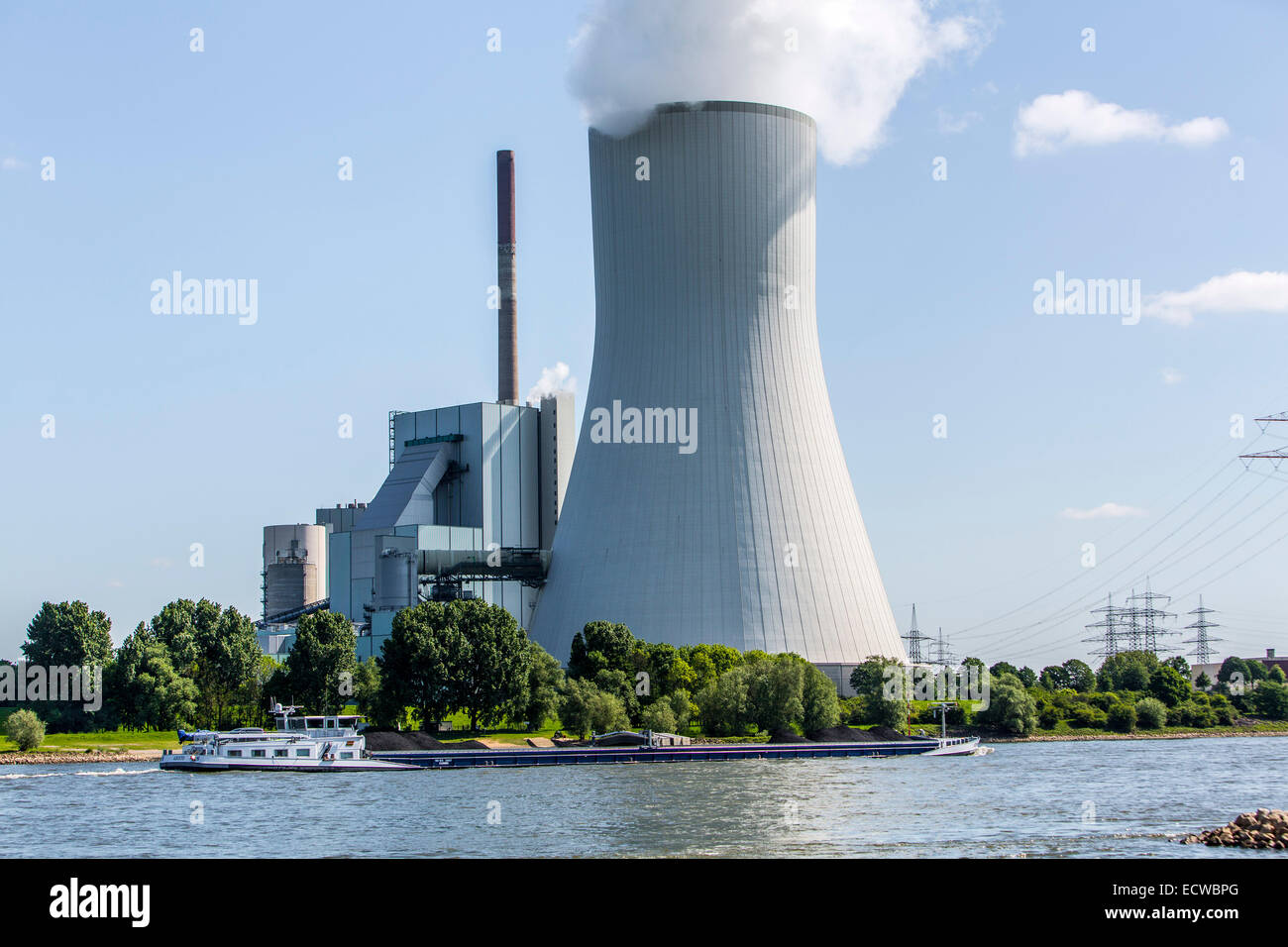 STEAG Kohlekraftwerk Walsum auf dem Rhein bei Duisburg, riesigen Turm Kühlblock 10, Stockfoto