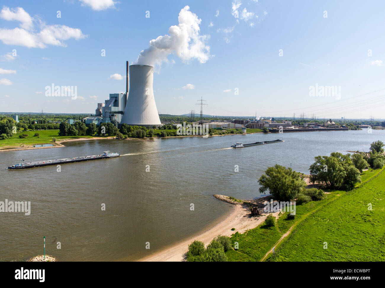 STEAG Kohlekraftwerk Walsum auf dem Rhein bei Duisburg, riesigen Turm Kühlblock 10, Stockfoto