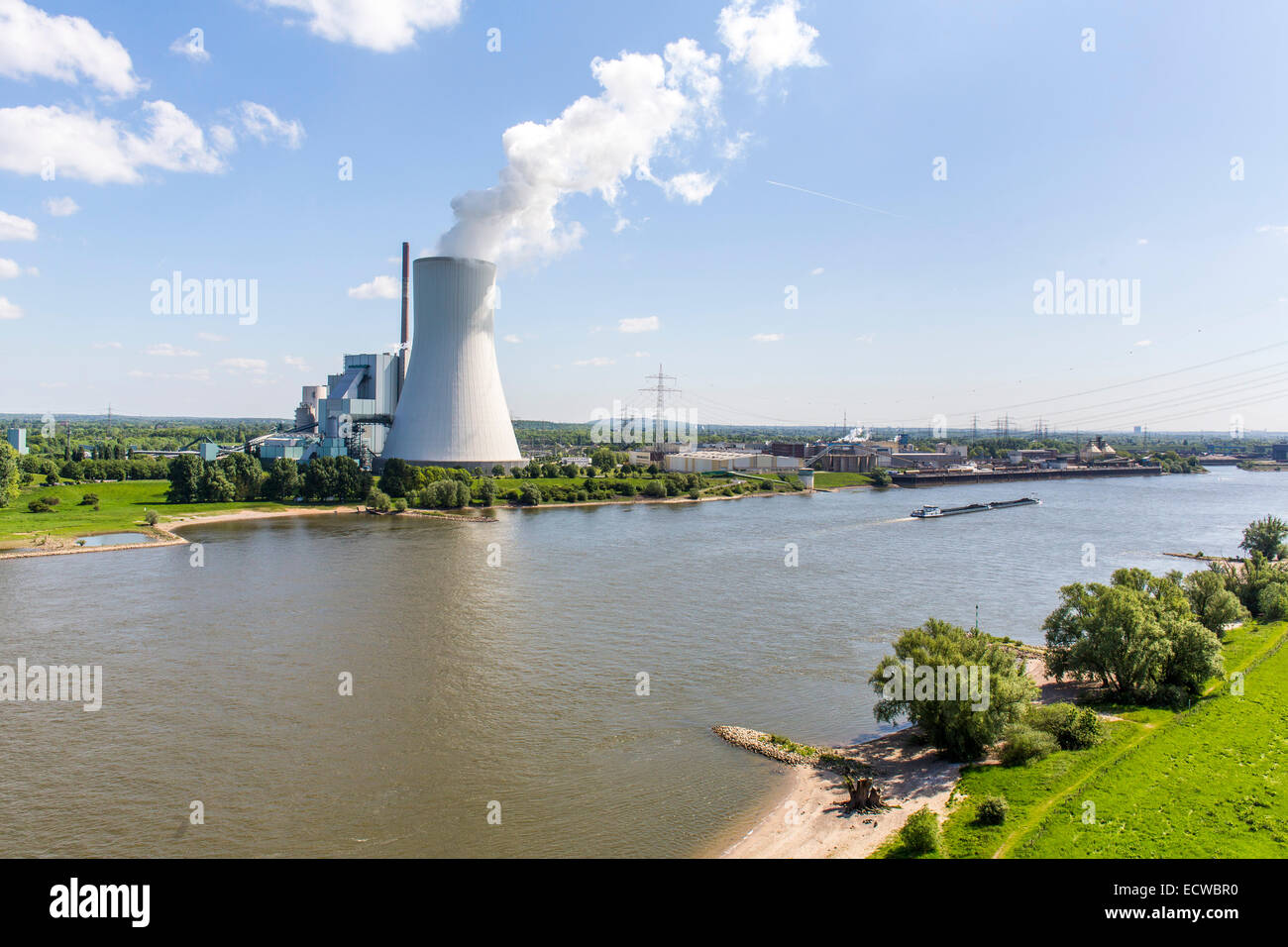 STEAG Kohlekraftwerk Walsum auf dem Rhein bei Duisburg, riesigen Turm Kühlblock 10, Stockfoto