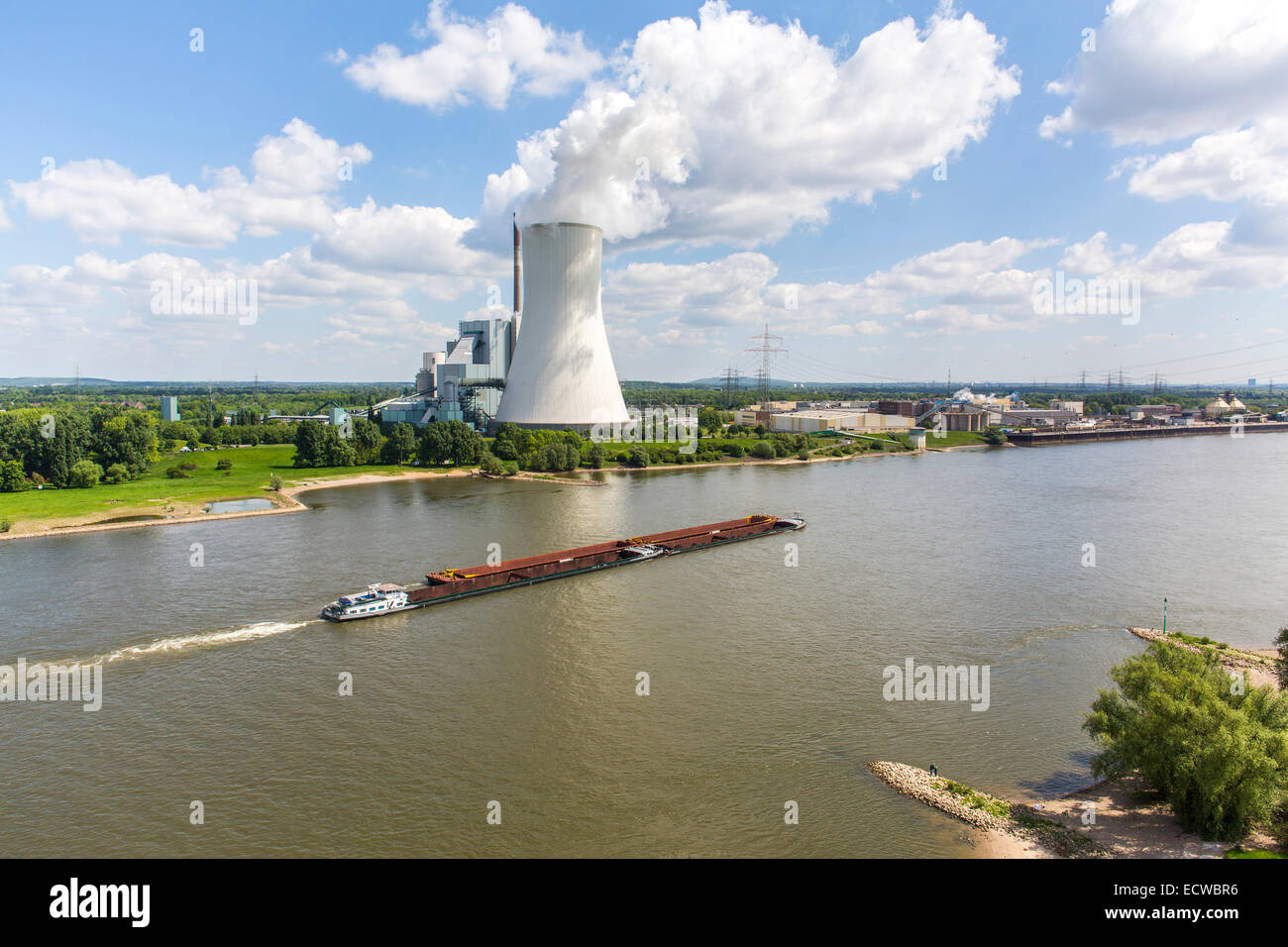 STEAG Kohlekraftwerk Walsum auf dem Rhein bei Duisburg, riesigen Turm Kühlblock 10, Stockfoto