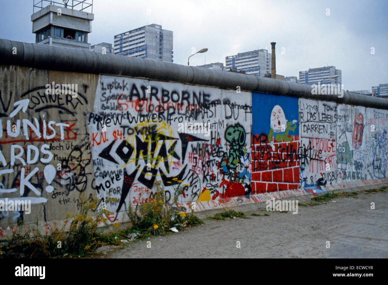 Graffiti auf Abschnitt der Berliner Mauer, Deutschland Stockfoto