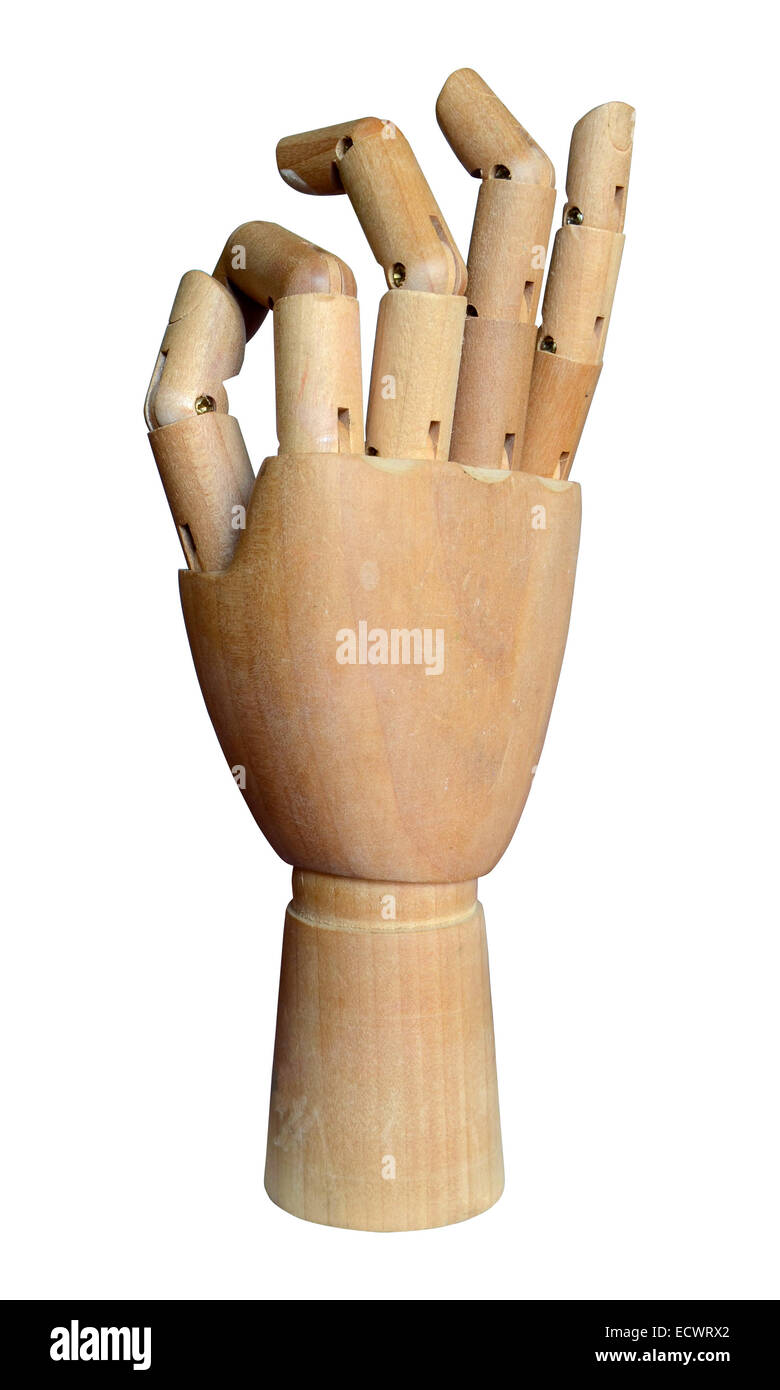 Hölzerne gegliederte Handmodell Stockfoto