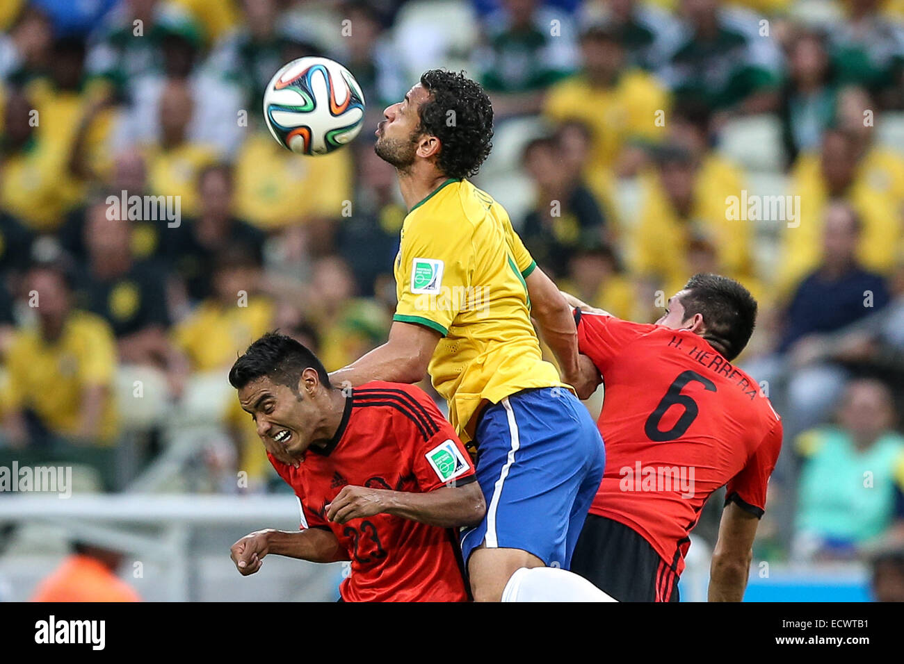 FIFA WM 2014 - Brasilien V Mexiko - Castelao Stadium statt. Das Spiel endete mit einem 0: 0 Unentschieden.  Mitwirkende: Fred Where: Fortaleza, CE, Brasilien bei: 17. Juni 2014 Stockfoto