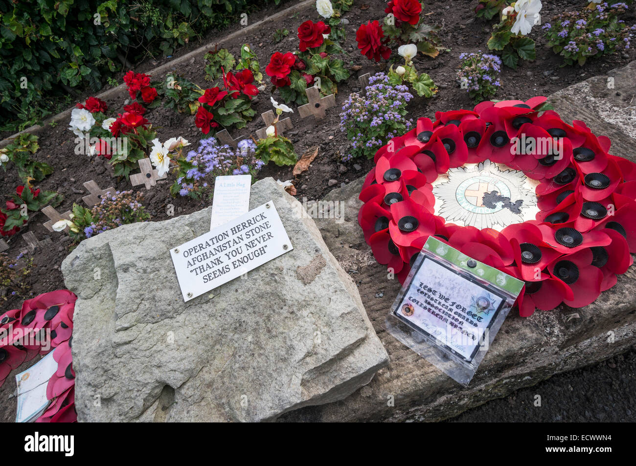 Coldstream, Scottish Borders, Henderson Park, Website der Gedenkstätte oder Kenotaph für Coldstream Guards gefallen Stockfoto