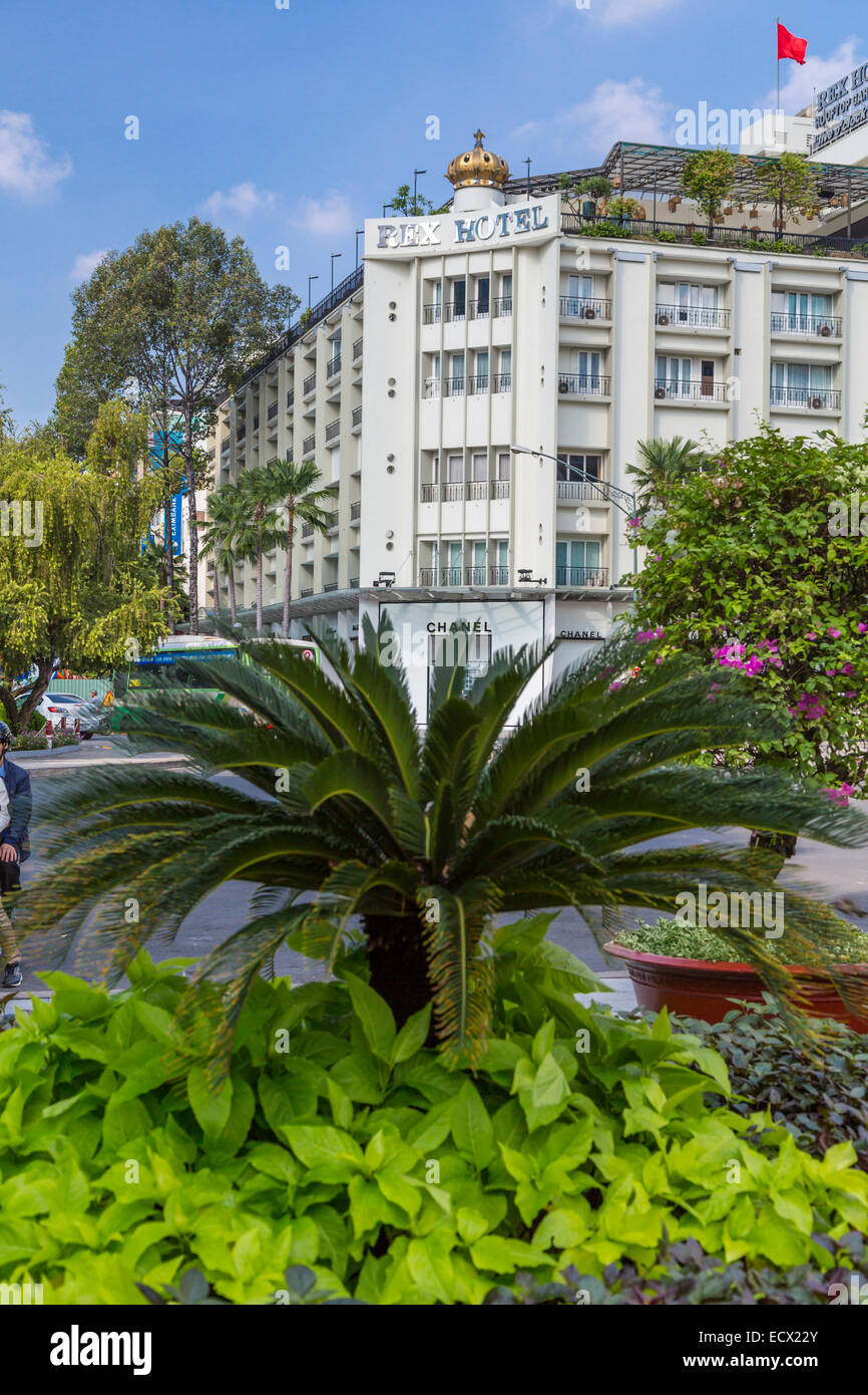Die Außenfassade des Rex Hotels in Ho Chi Minh Stadt, Saigon, Vietnam, Asien. Stockfoto