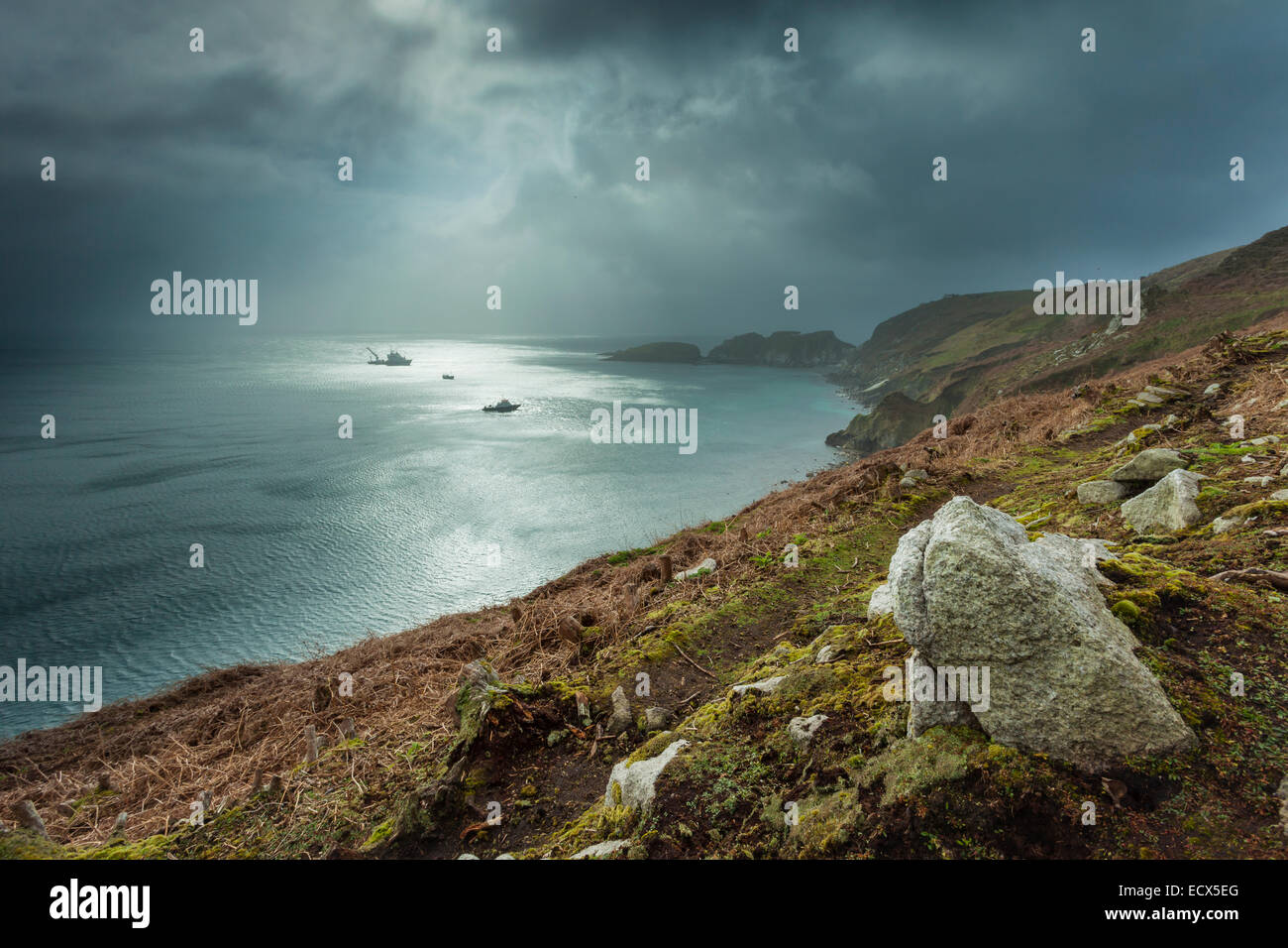 Lundy Island vor der Nordküste von Devon, England. Stockfoto