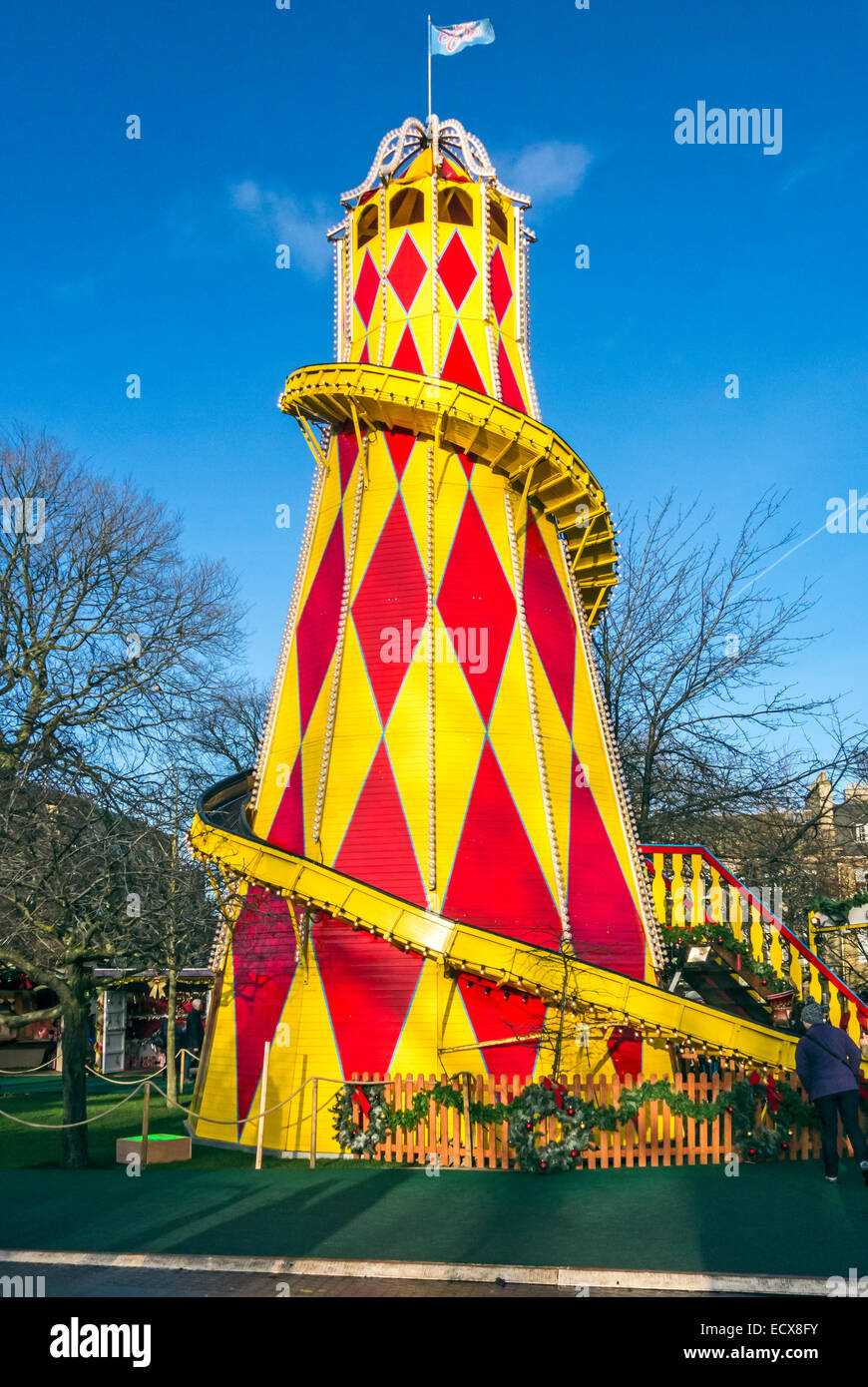 Edinburgh 2014 Weihnachtsmarkt im schottischen Edinburgh St Andrew Square mit Helter Skelter Stockfoto