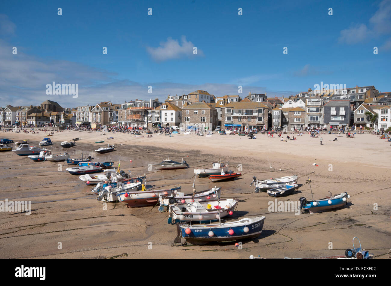 St. Ives, Cornwall, England.Recently stimmten die meisten gewünschten Ort, um in Großbritannien leben. Eine Strand-Landschaft von diesem schönen Ort. Stockfoto