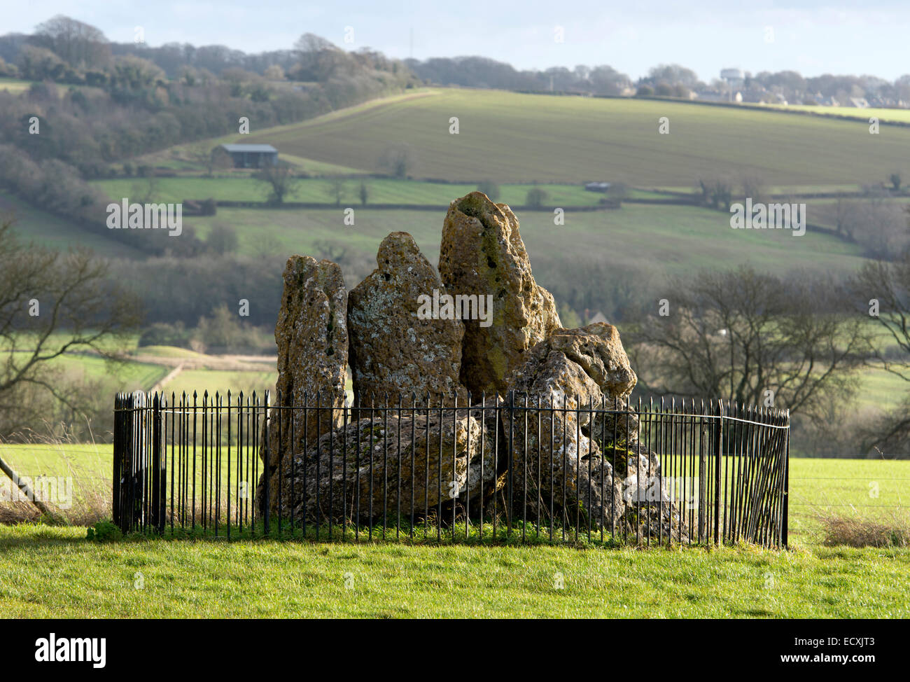 Die flüsternden Ritter an den Rollright Stones, Oxfordshire, Vereinigtes Königreich Stockfoto