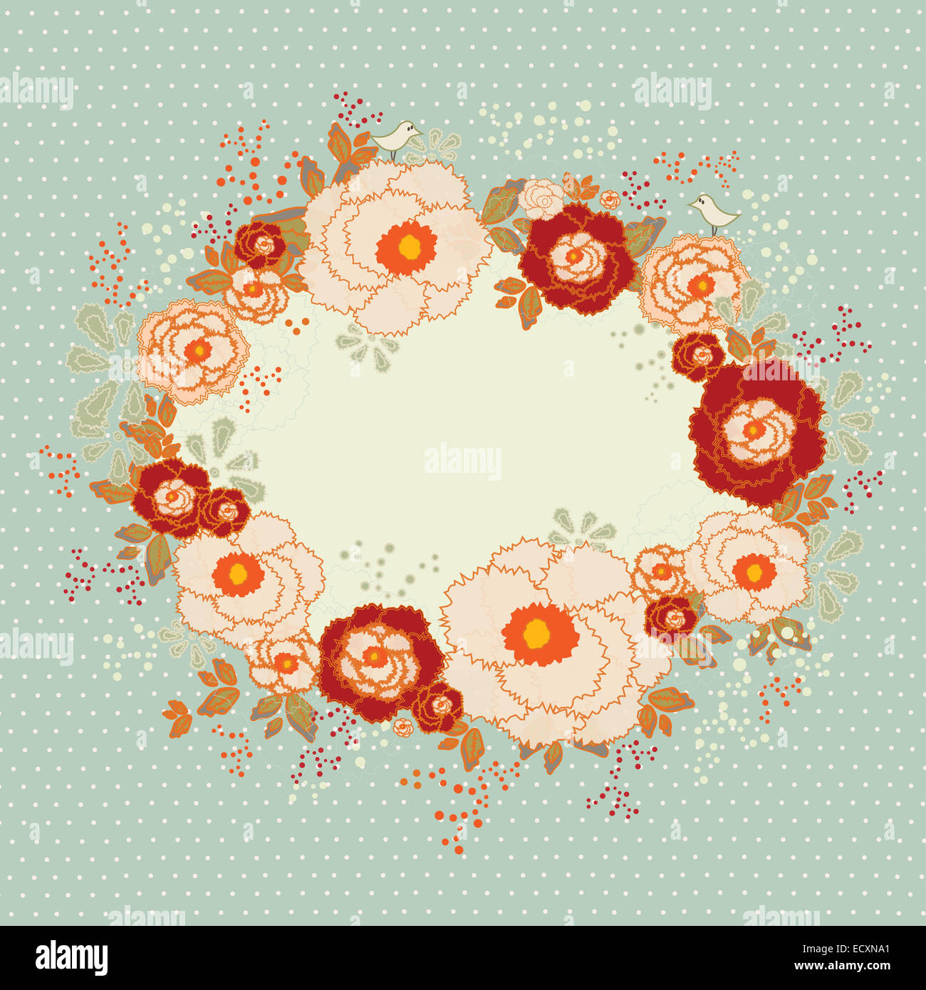 Blumenrahmen. Vintage Vektor-illustration Stockfoto