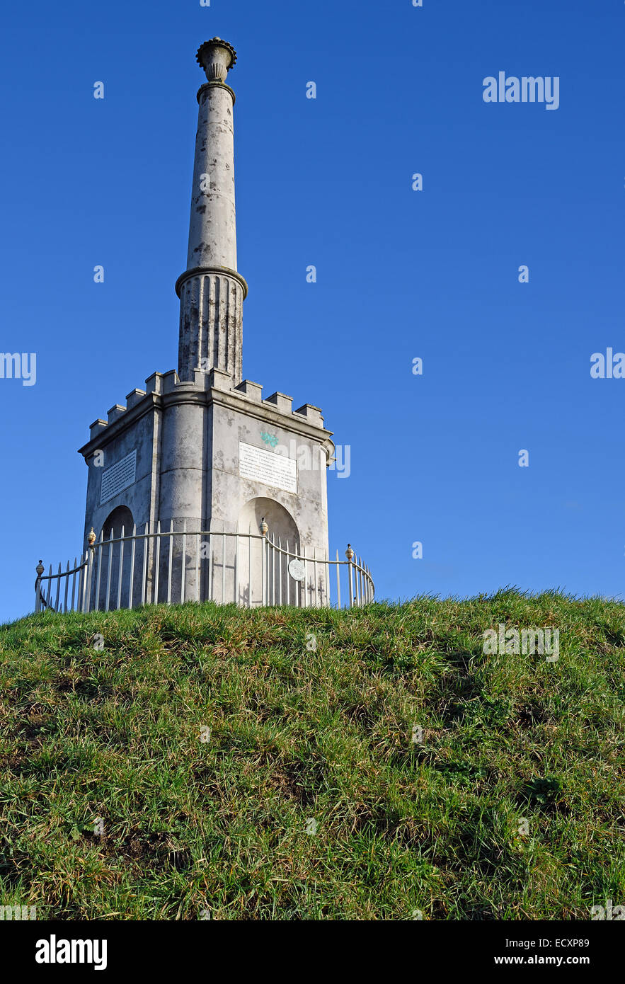 Denkmal auf der Oberseite Dane John Hügel, Canterbury, Kent, UK Stockfoto