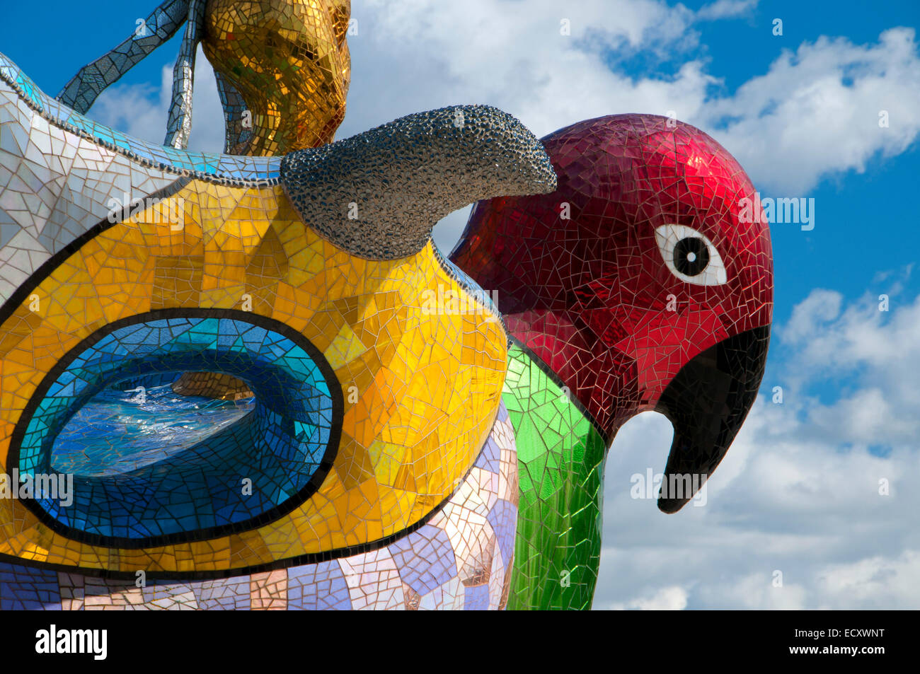 Königin Califia und Eagle Thron, Königin Califia es Magical Circle (Niki de Saint Phalle), Kit Carson Park, Escondido, Kalifornien Stockfoto