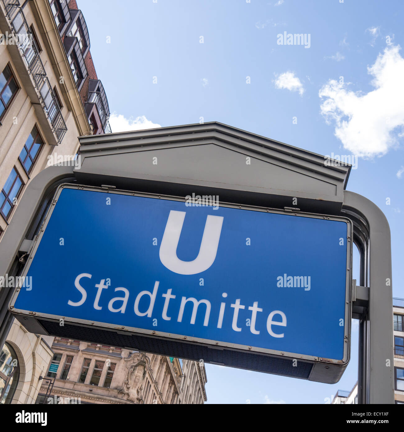 das Zeichen "Stadtmitte" in Berlin in der Nähe von gendarmenmarkt Stockfoto