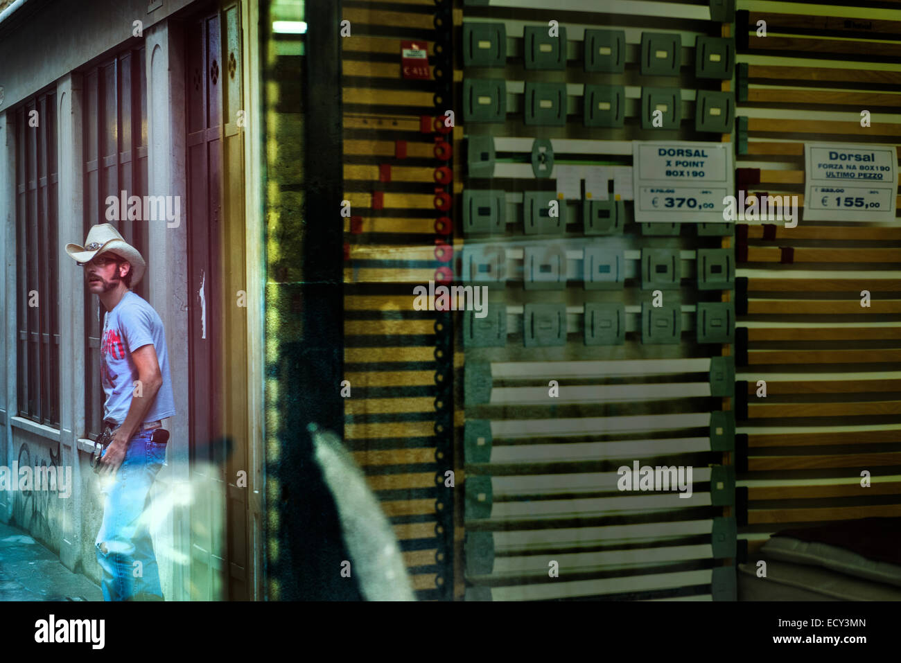 Urban cow Boy Stockfoto