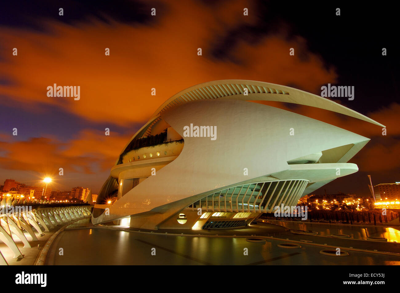 Palast der Künste Reina Sofia, von S. Calatrava, Stadt der Künste und Wissenschaften, Valencia, Valencia, Spanien, Europa Stockfoto