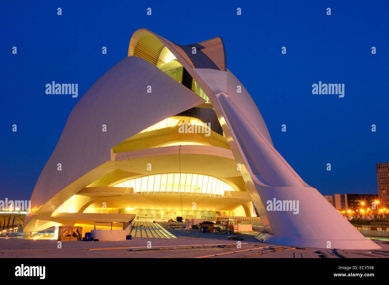 Palast der Künste Reina Sofia, von S. Calatrava, Stadt der Künste und Wissenschaften, Comunidad Valenciana, Valencia, Spanien, Europa Stockfoto