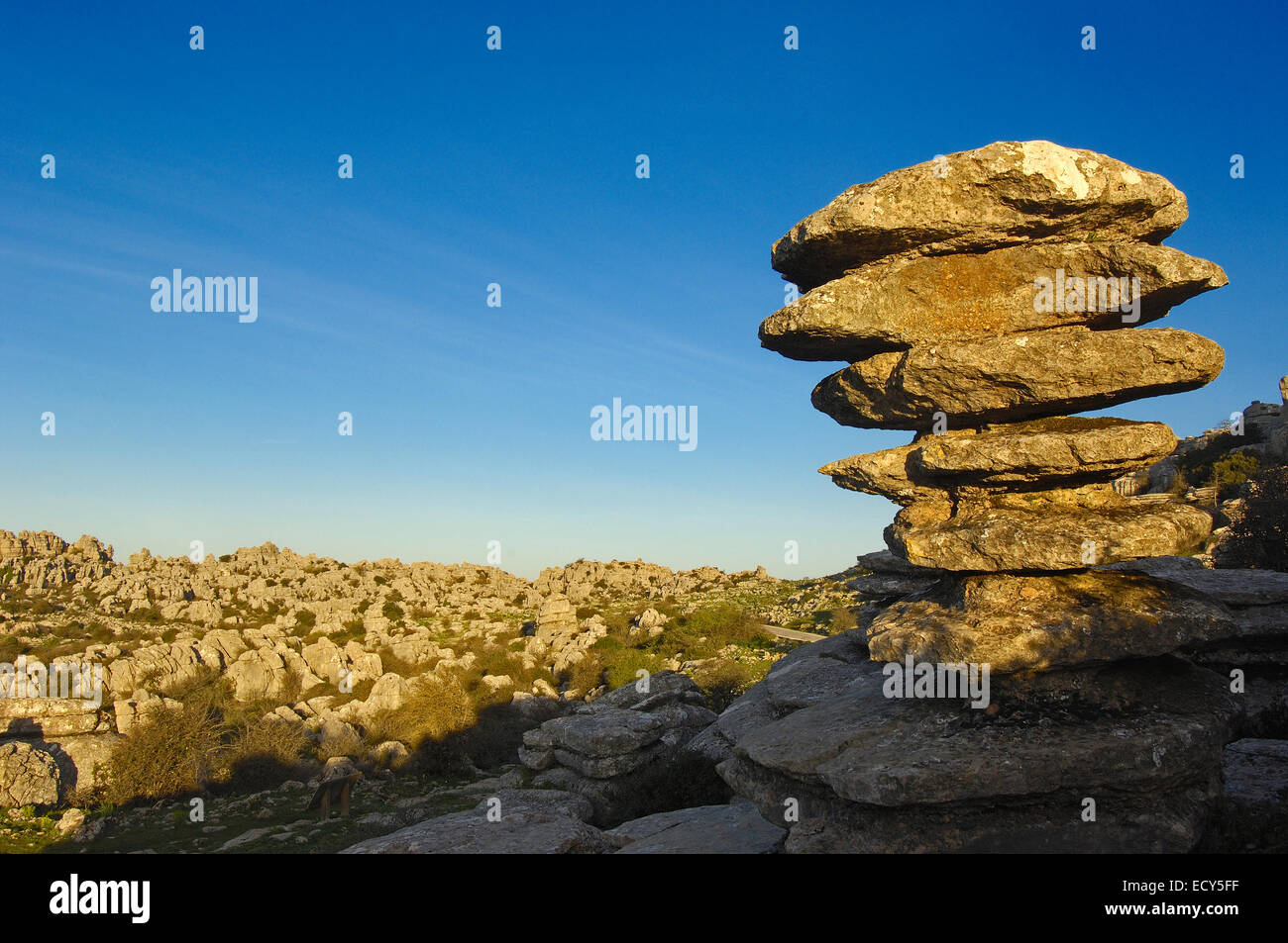 Erosion an Jura Kalksteine, Torcal de Antequera, Málaga Provinz, Andalusien, Spanien, Europa Stockfoto