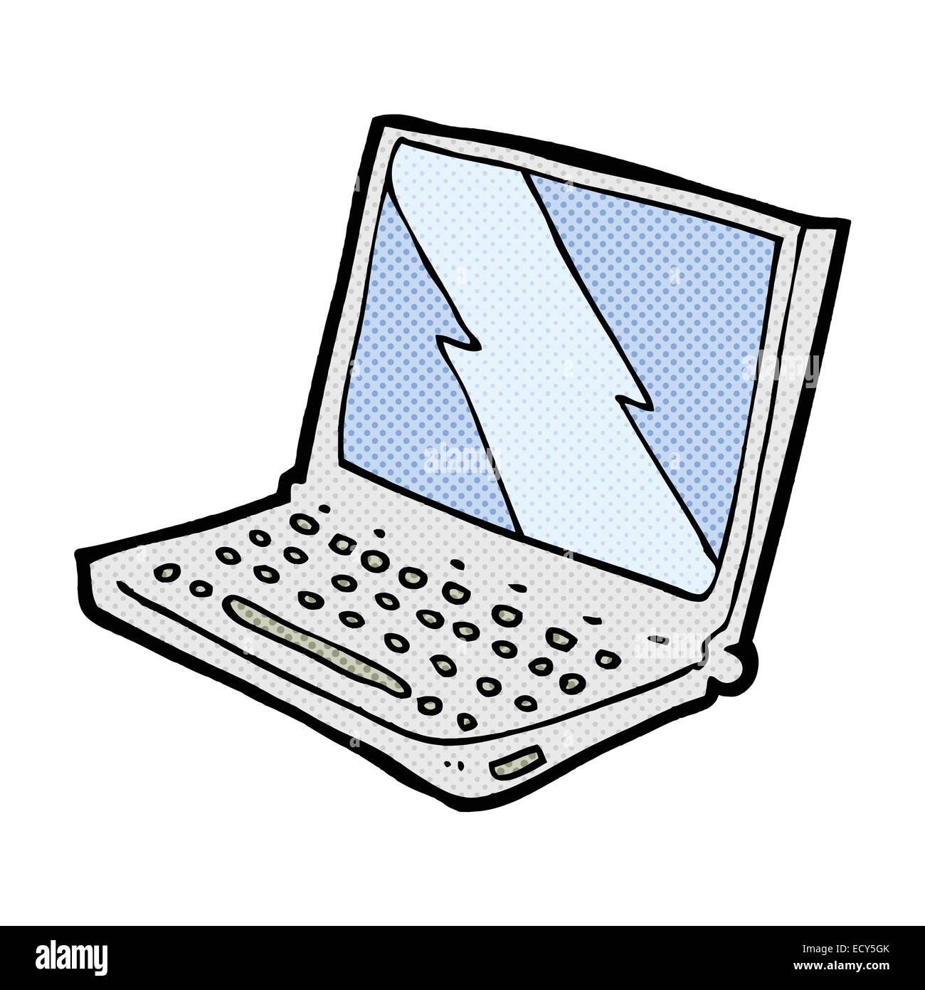 Retro Comic Buch Style Cartoon Laptop Computer Stock Vektorgrafik Alamy