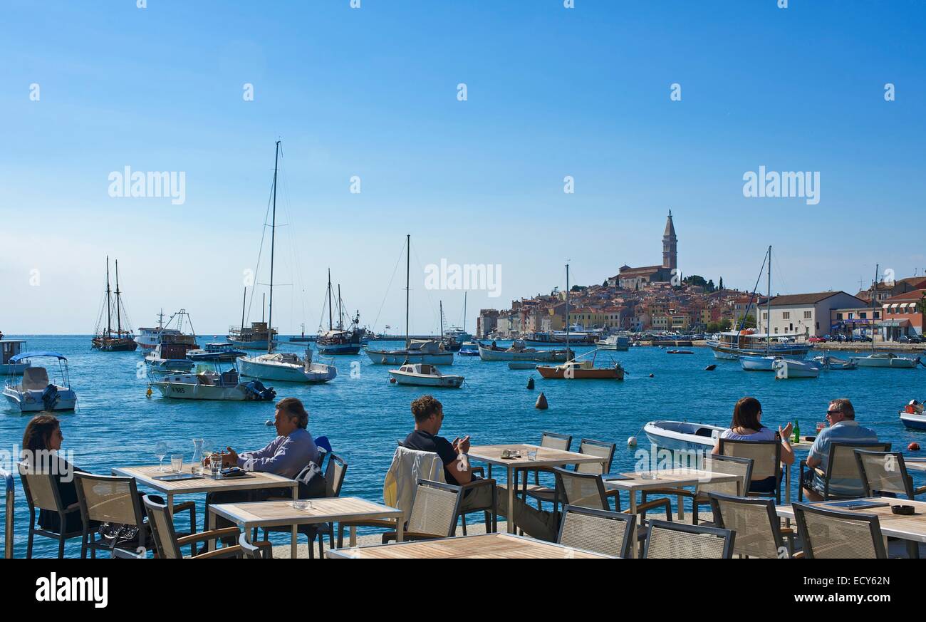 Hafen, Altstadt, Rovinj, Istrien, Kroatien Stockfoto