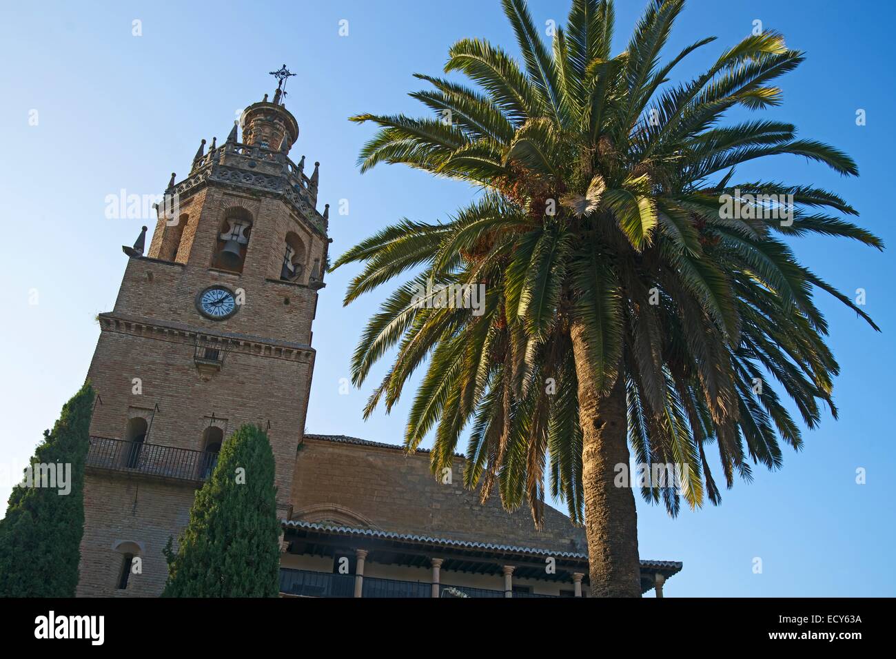 Kirche Iglesia de Santa María la Mayor, Ronda, Costa Del Sol, Andalusien, Spanien Stockfoto