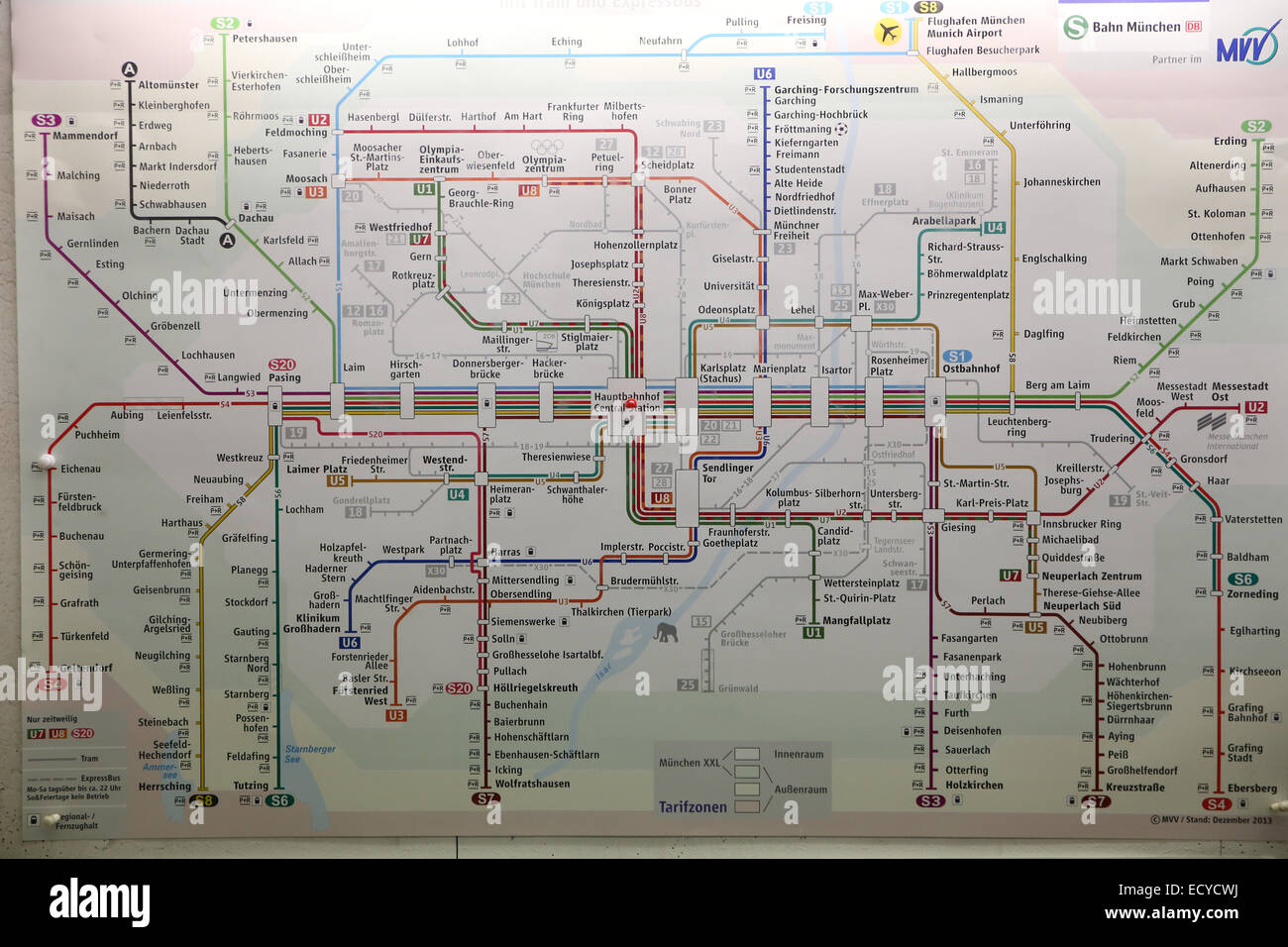 München u-Bahn u-Bahn-Karte Stockfoto