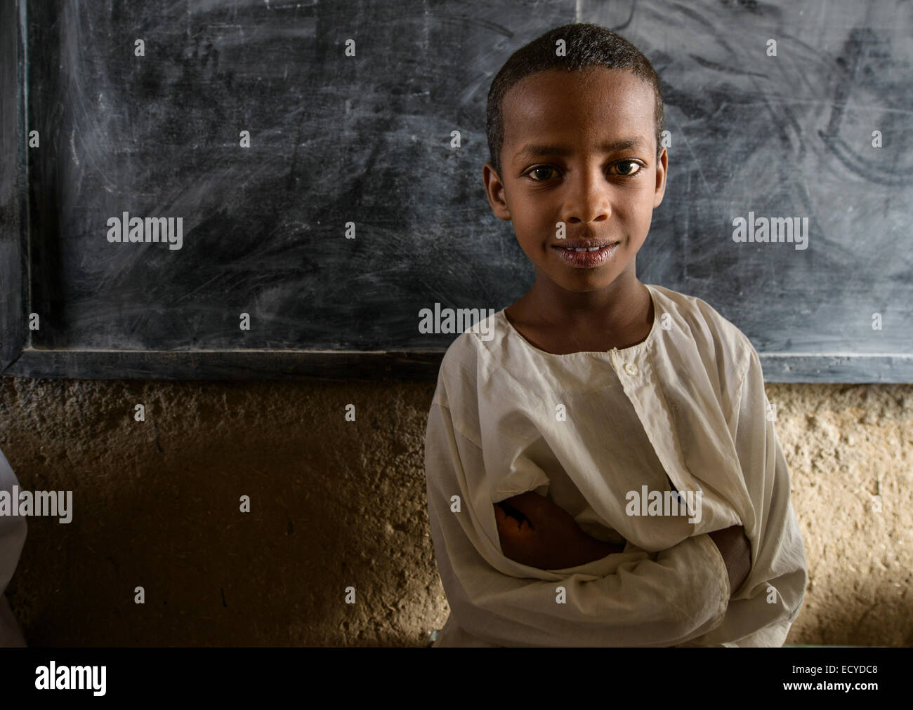 Kinder einer Schule in der Wüste Sahara, Sudan Stockfoto