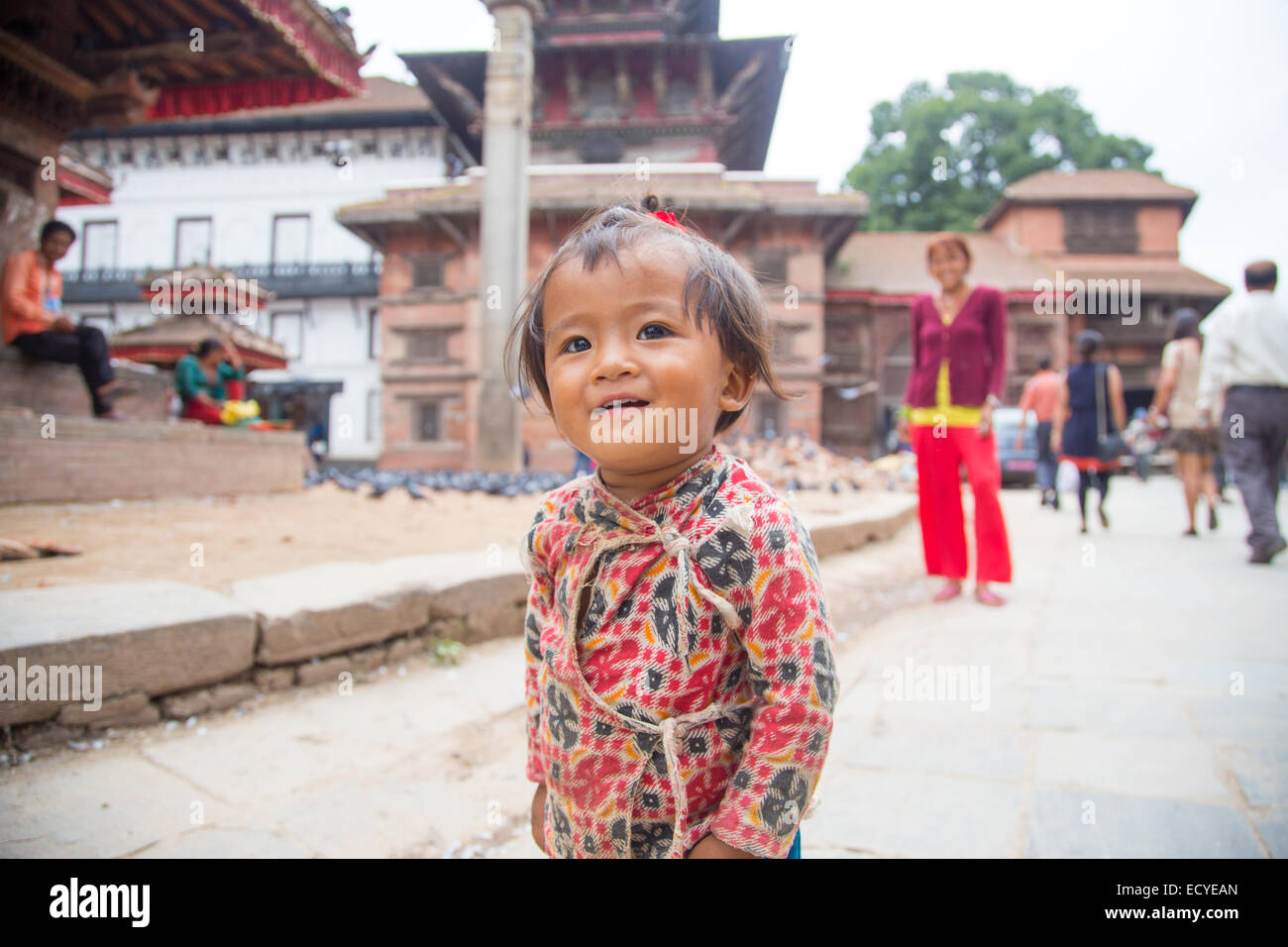 Junges Mädchen in Kathmandu Durbar Square, Nepal Stockfoto