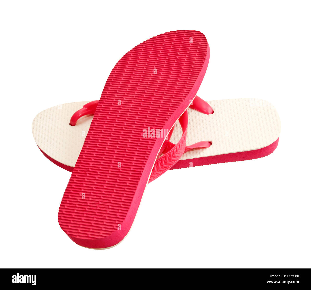 Paar Flip-flops isoliert auf weißem Hintergrund Stockfoto