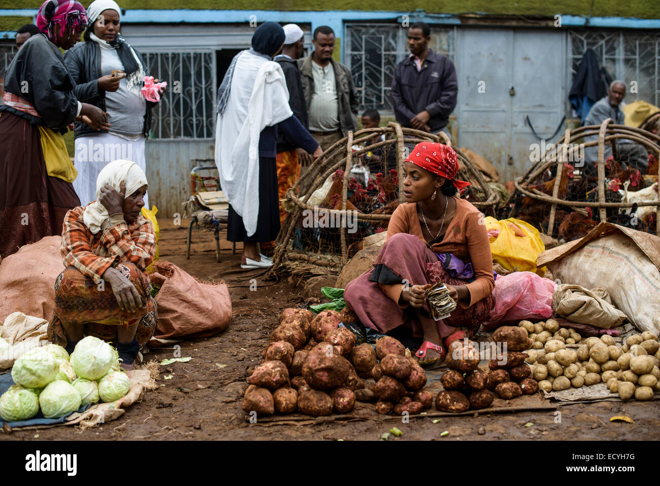 Mercato von Addis Abeba, Äthiopien Stockfoto