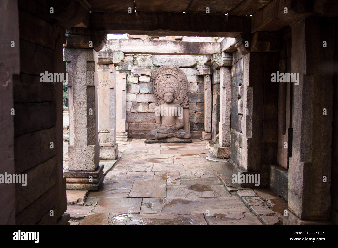 Buddha-Statue am Sanchi in Madhya Pradesh, Indien Stockfoto