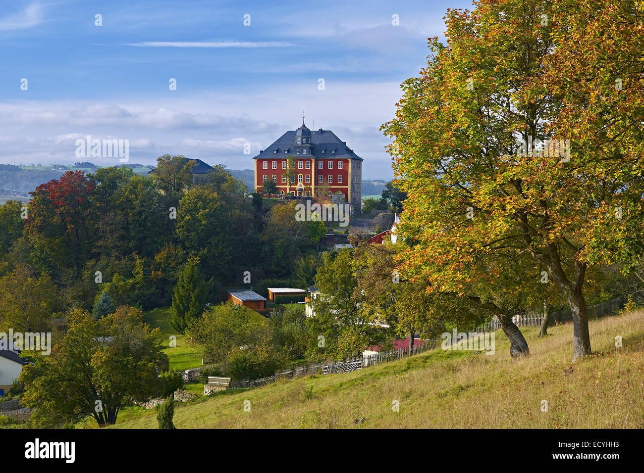 Burg Brandenstein bei Ranis, Thüringen, Deutschland Stockfoto