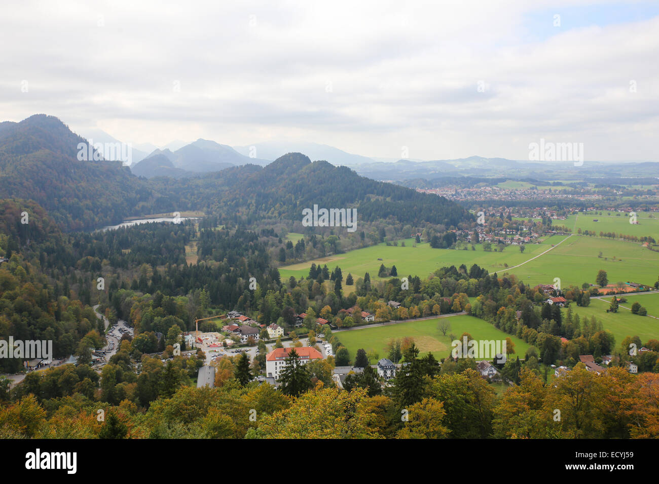 Ausblick vom Schloss Neuschwanstein Stockfoto