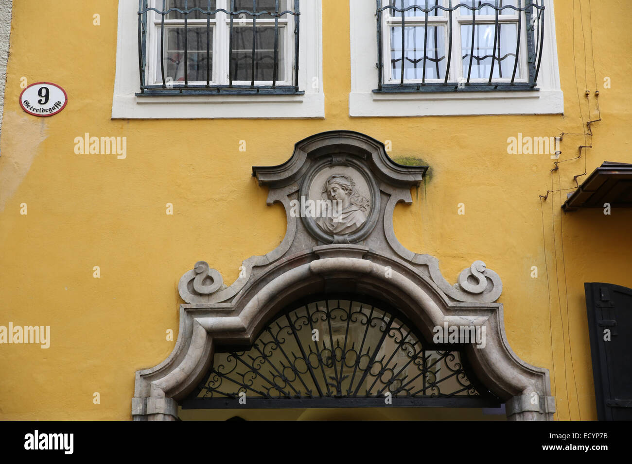Salzburg erst Mozart Geburtshaus Stockfoto