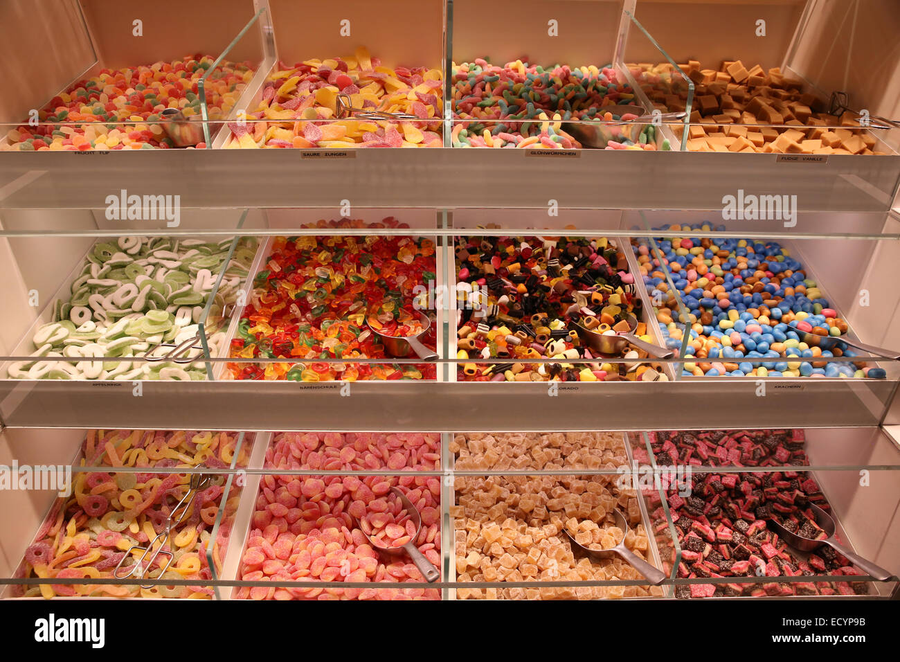 Candy Shop bunte Süße Junk-food Stockfoto