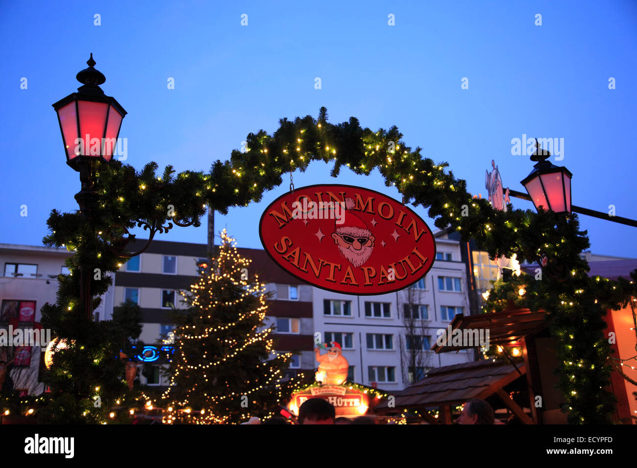 Weihnachtsmarkt Santa Pauli auf die Reeperbahn, St. Pauli, Hamburg, Deutschland, Europa Stockfoto